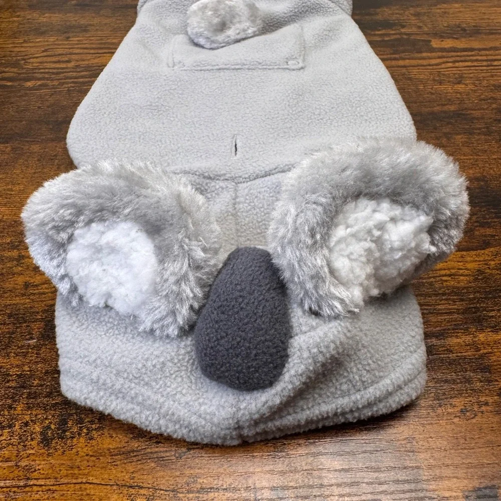 Top Paw Koala Dog Pajamas Size Small Gray Fleece Plush Ears Tail 2020